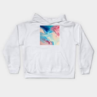 Mesmerizing acrylic abstract painting with pinks and blues Kids Hoodie